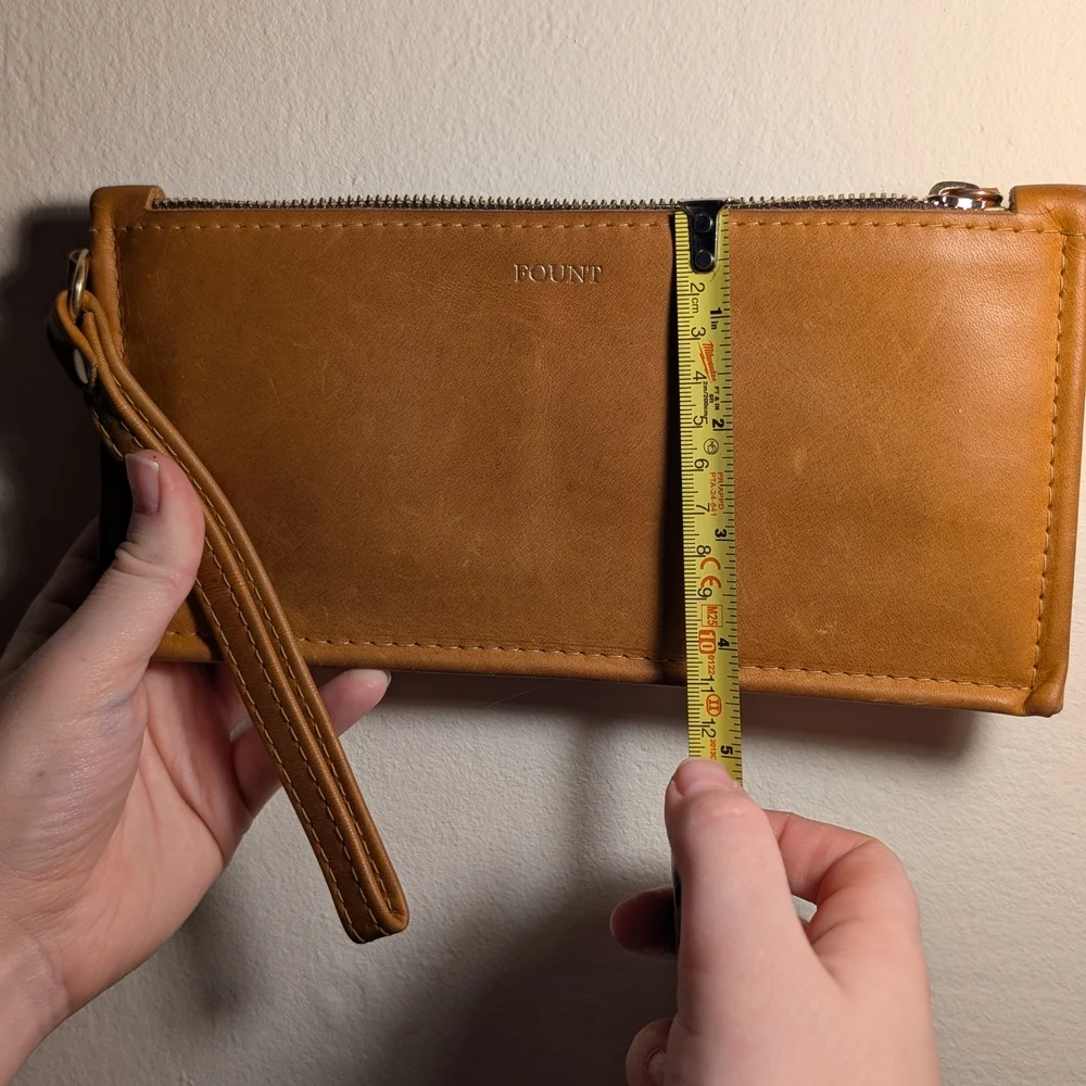 Fount Tan Leather Wristlet Clutch - Picture 6 of 7